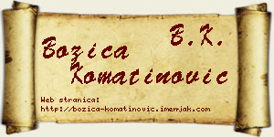 Božica Komatinović vizit kartica